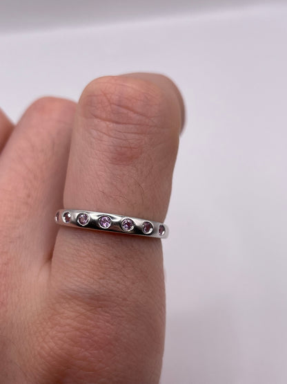 9ct white gold pink topaz ring