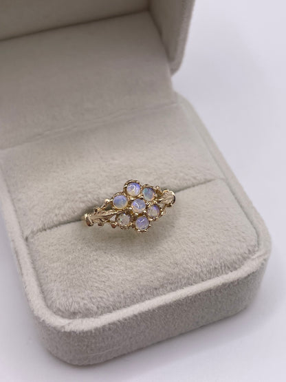 9ct gold opal cluster ring