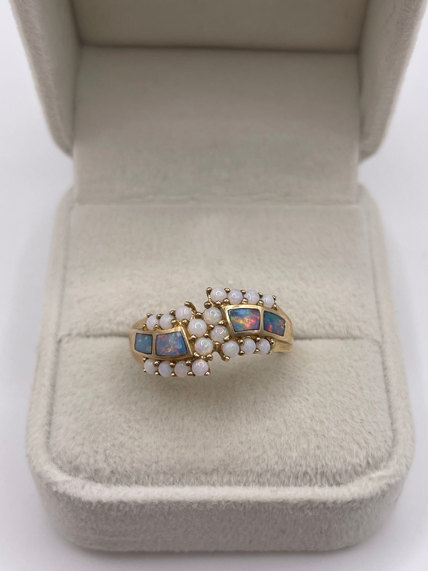 9ct gold opal cluster ring
