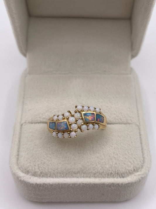 9ct gold opal cluster ring