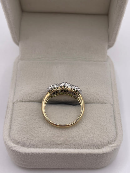 9ct gold diopside and diamond ring