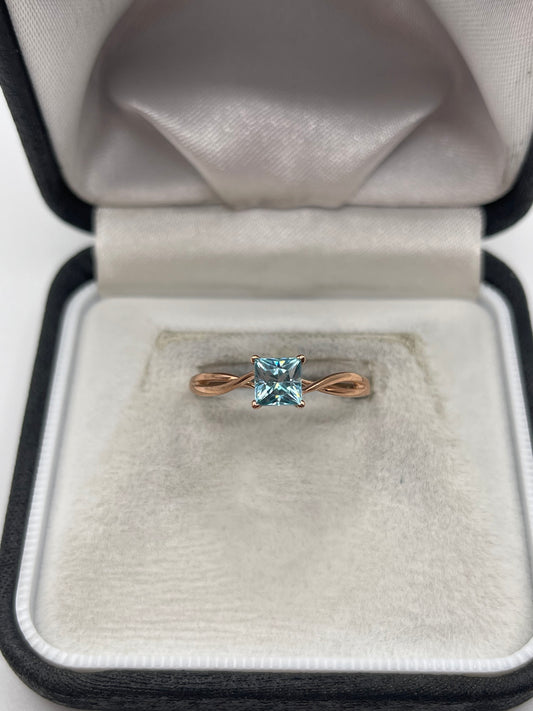 9ct rose gold topaz ring