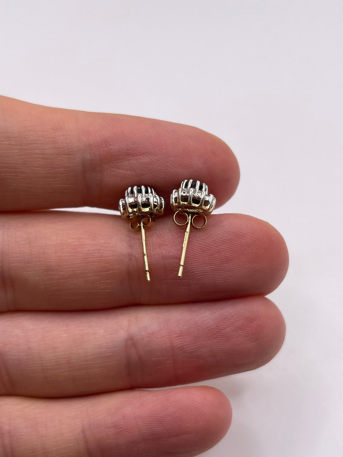 9ct gold sapphire and diamond earrings