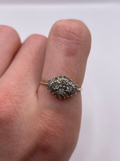 9ct gold aquamarine and diamond ring