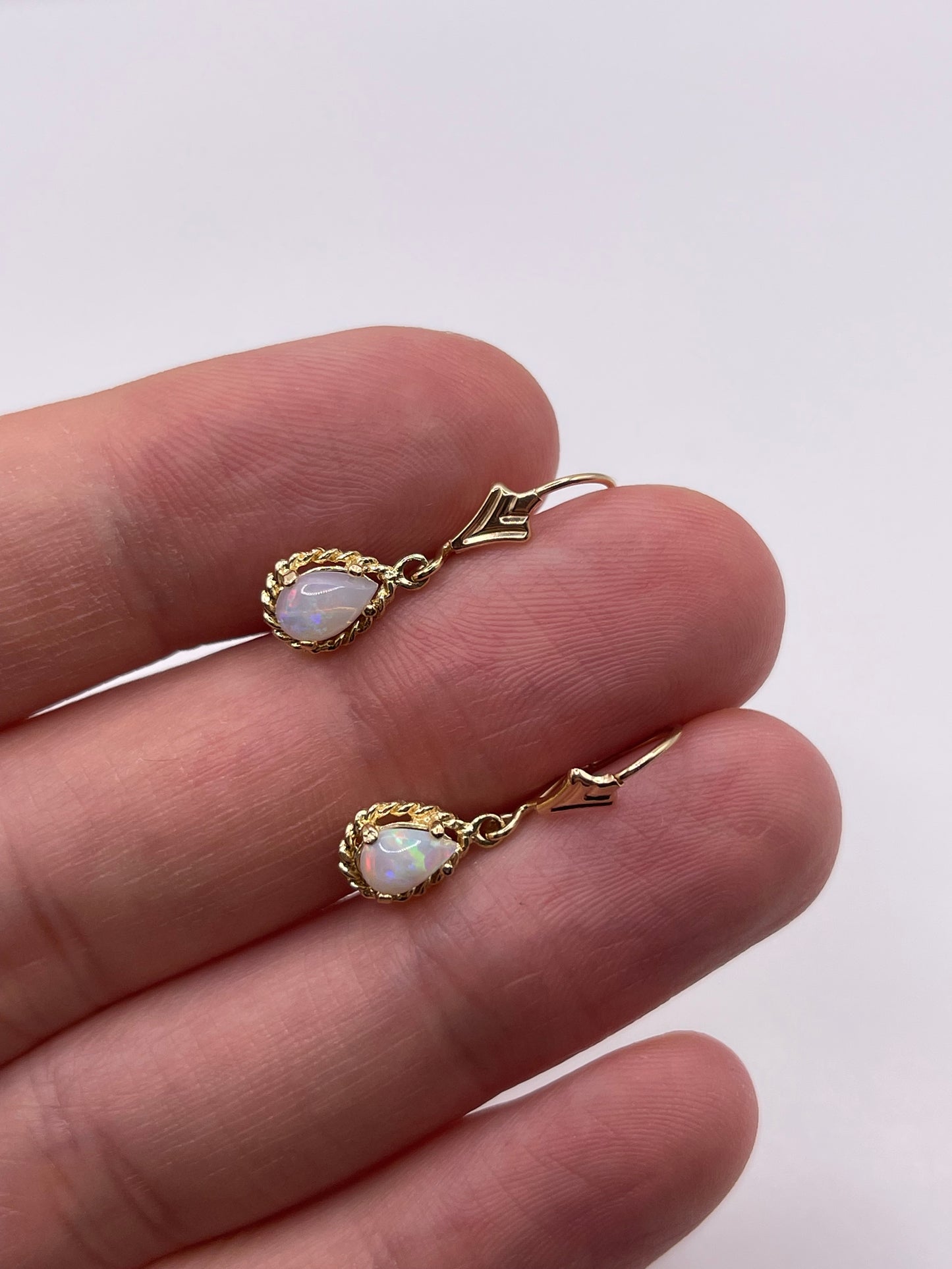 9ct gold opal earrings