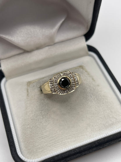 9ct gold diamond cluster ring