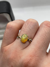 Load image into Gallery viewer, 14ct white gold opal and zircon ring
