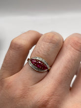 Load image into Gallery viewer, 9ct gold ruby and diamond ring
