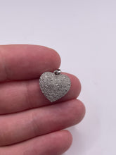 Load image into Gallery viewer, 9ct white gold diamond heart pendant
