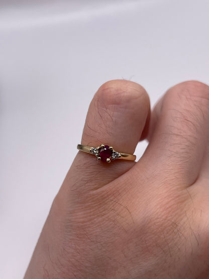 9ct gold ruby and diamond ring