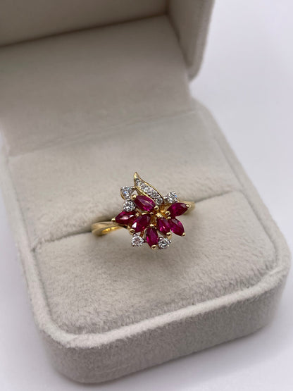 18ct gold ruby and diamond ring