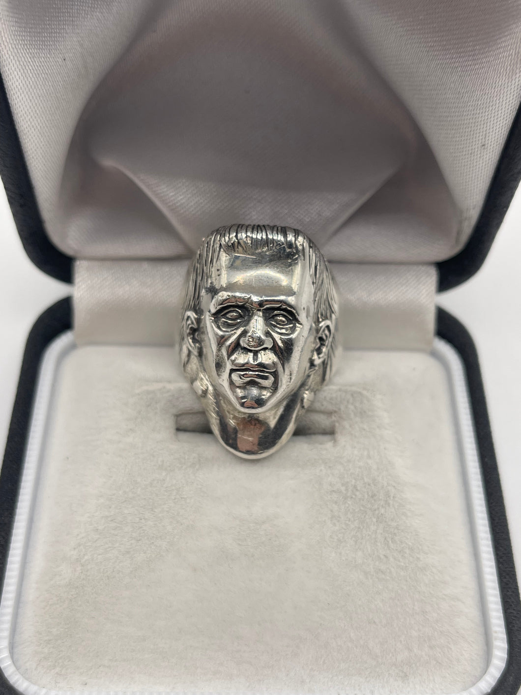 Heavy silver Frankenstein ring