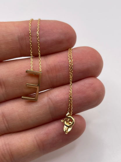 9ct gold initial E necklace