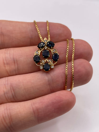 18ct gold sapphire and diamond necklace