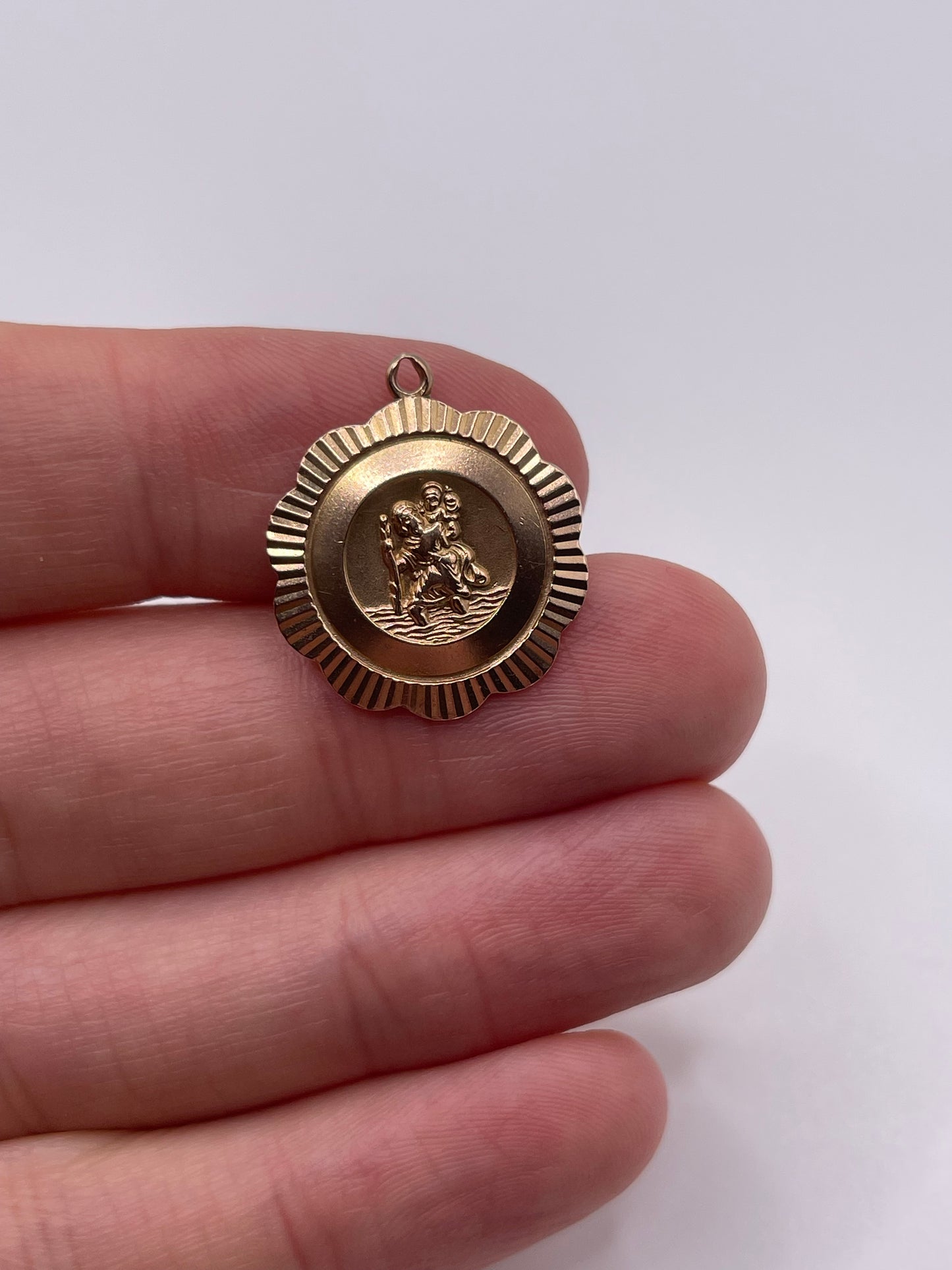 9ct rose gold St Christopher pendant