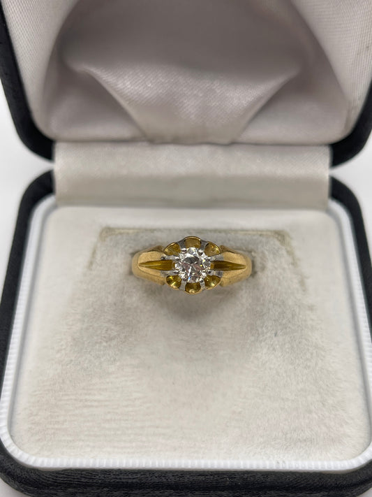 Antique 18ct gold diamond gypsy ring