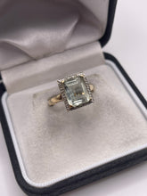 Load image into Gallery viewer, 9ct gold green amethyst and diamond ring
