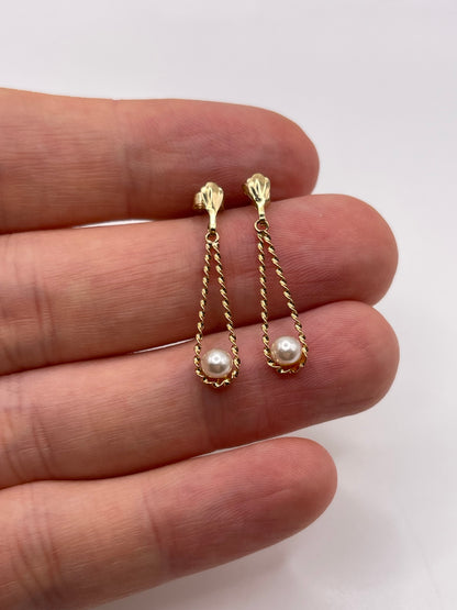 9ct gold pearl earrings