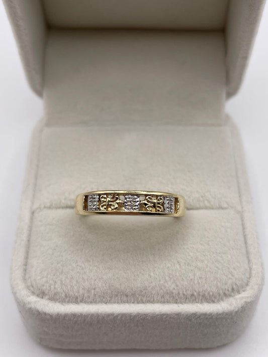 9ct gold diamond ring