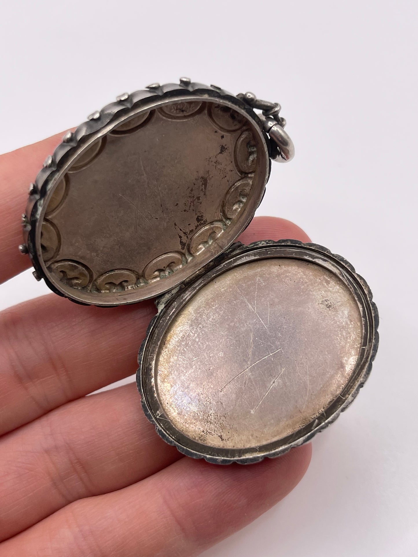 Antique 19th century silver locket pendant