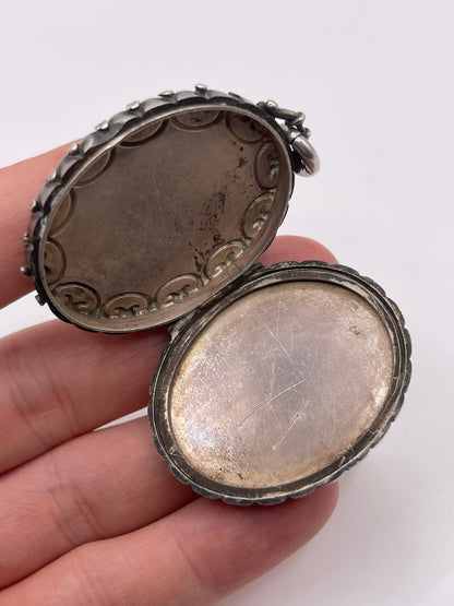 Antique 19th century silver locket pendant