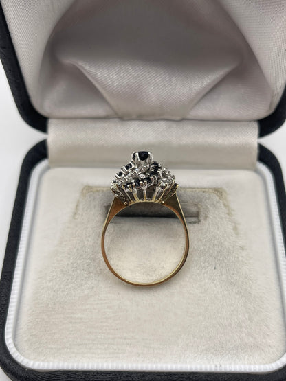 9ct gold sapphire and diamond ring