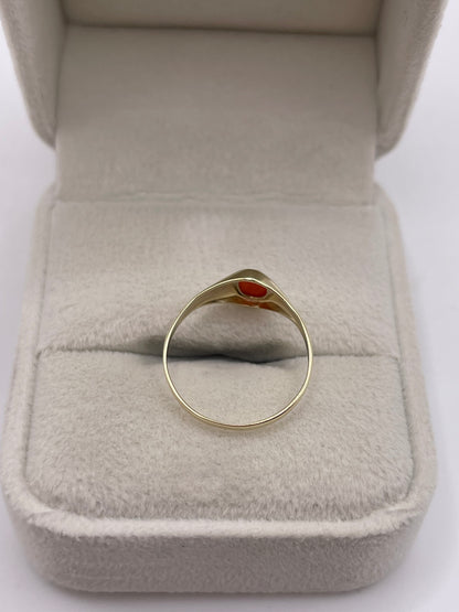 9ct gold coral ring