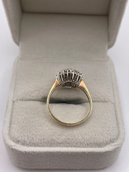 9ct gold diamond cluster ring