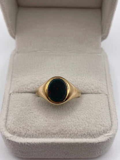 9ct gold bloodstone signet ring