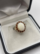 Load image into Gallery viewer, 9ct gold opal and garnet ring
