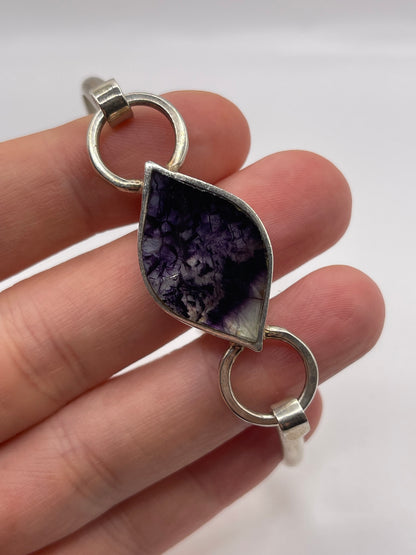 Silver blue John bangle