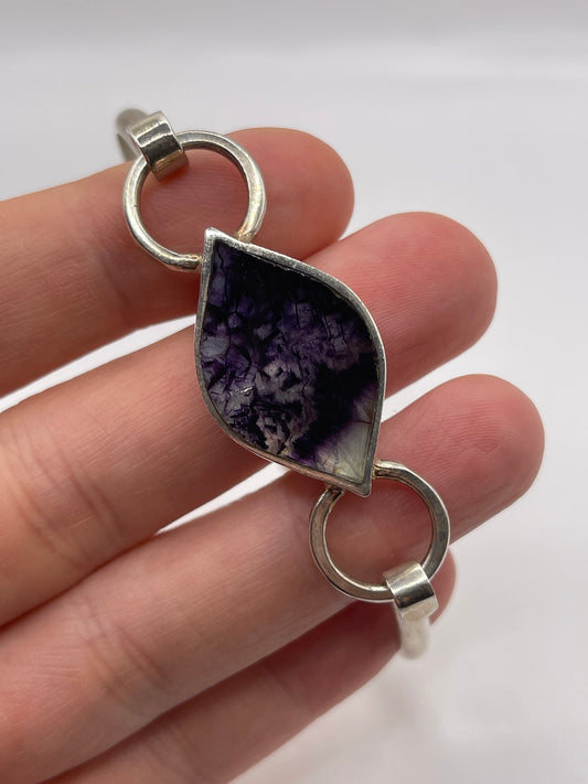 Silver blue John bangle