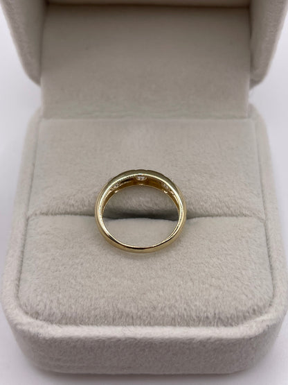 9ct gold cz gypsy ring