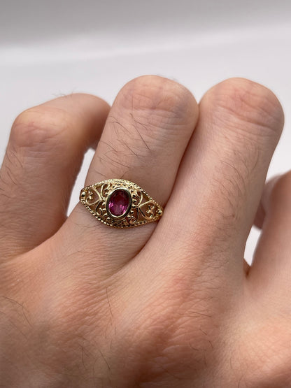 9ct gold pink topaz ring