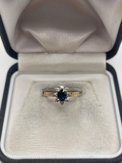 14ct gold sapphire and diamond ring