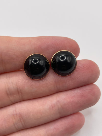 9ct gold onyx earrings