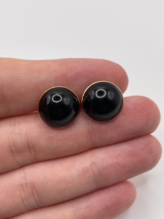 9ct gold onyx earrings