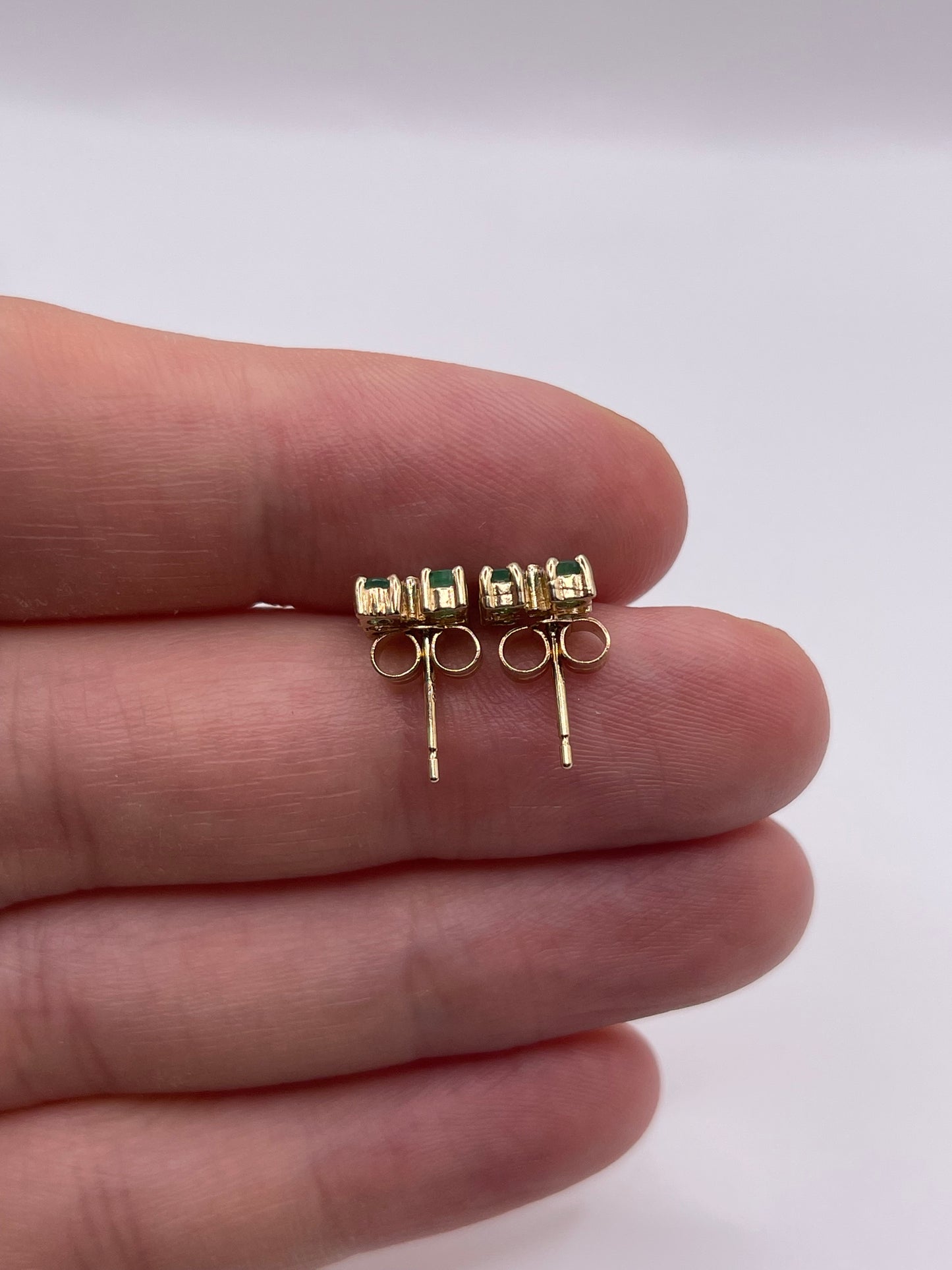 9ct gold emerald and diamond earrings