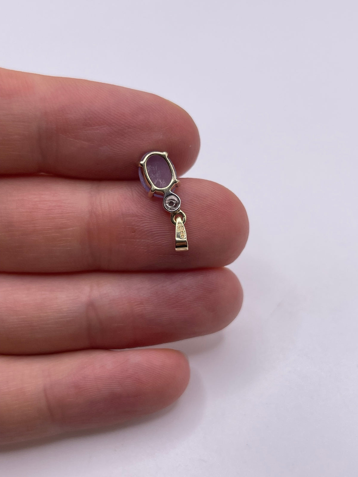 9ct gold jade and diamond pendant