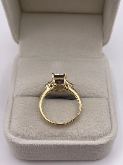9ct gold mystic topaz and diamond ring