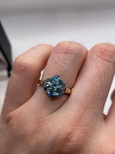 Load image into Gallery viewer, 9ct gold blue topaz and diamond ring
