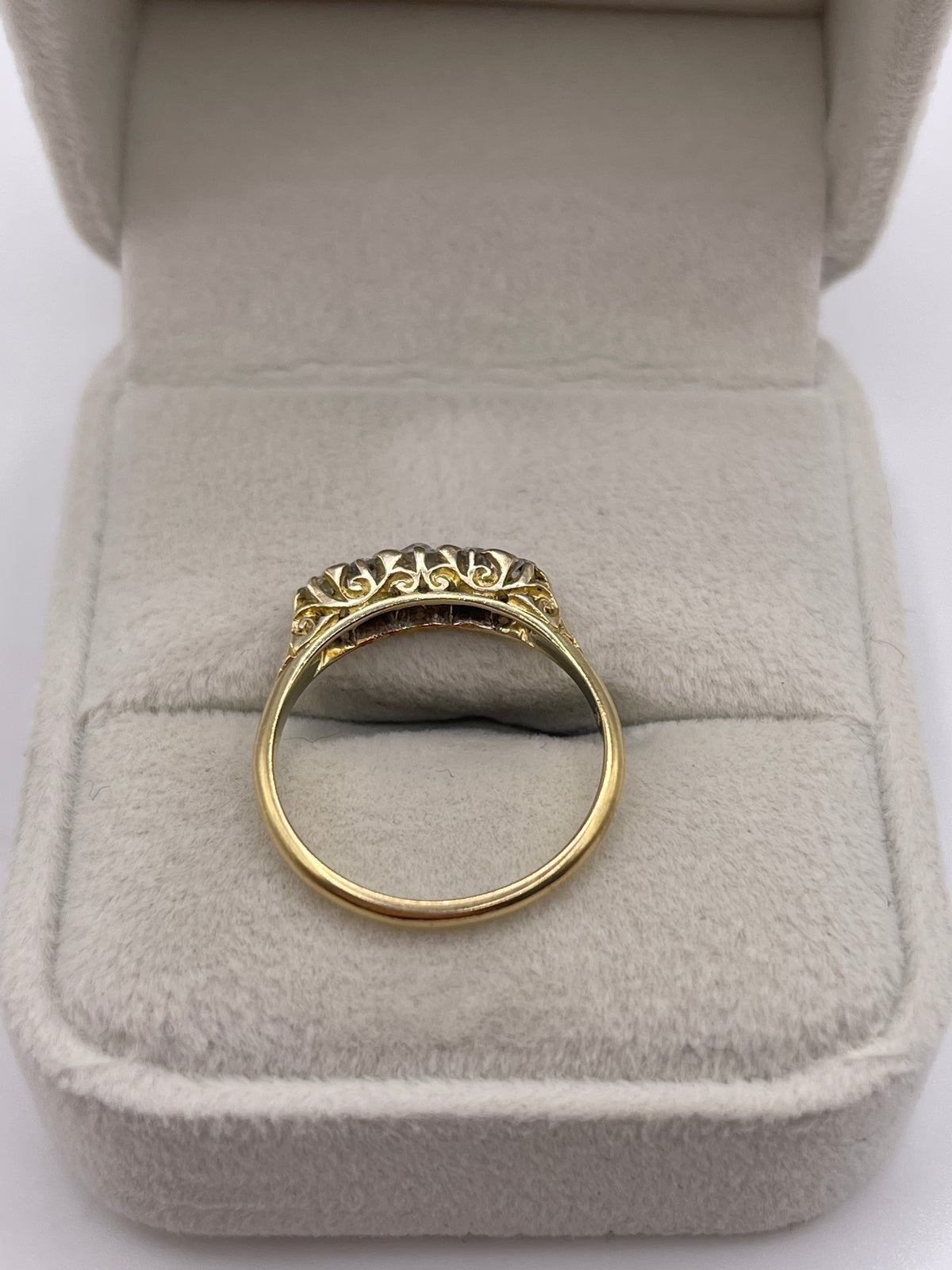 Antique 18ct gold old cut diamond ring