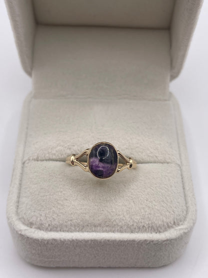 9ct gold blue John ring