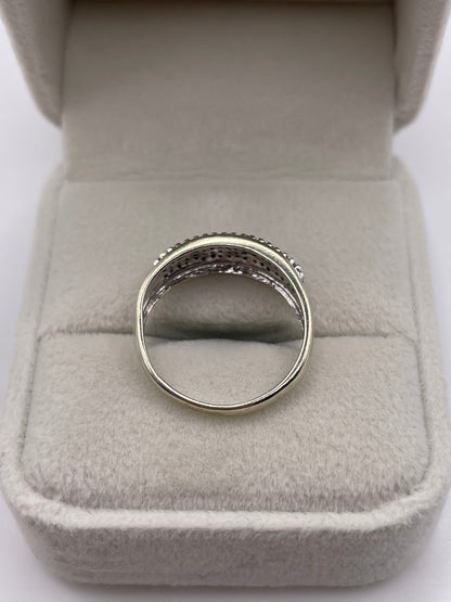 9ct white gold diamond cluster ring