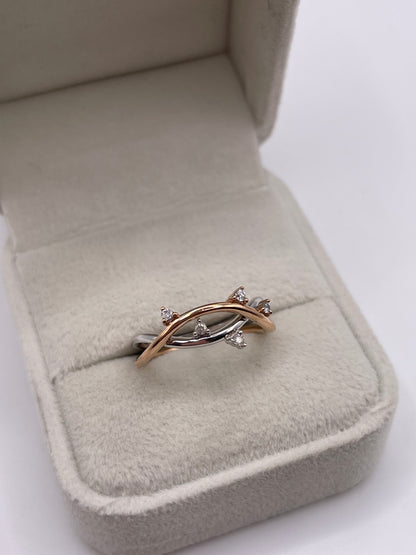 9ct two tone gold diamond ring