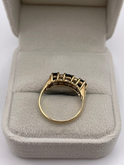 9ct gold sapphire and diamond ring