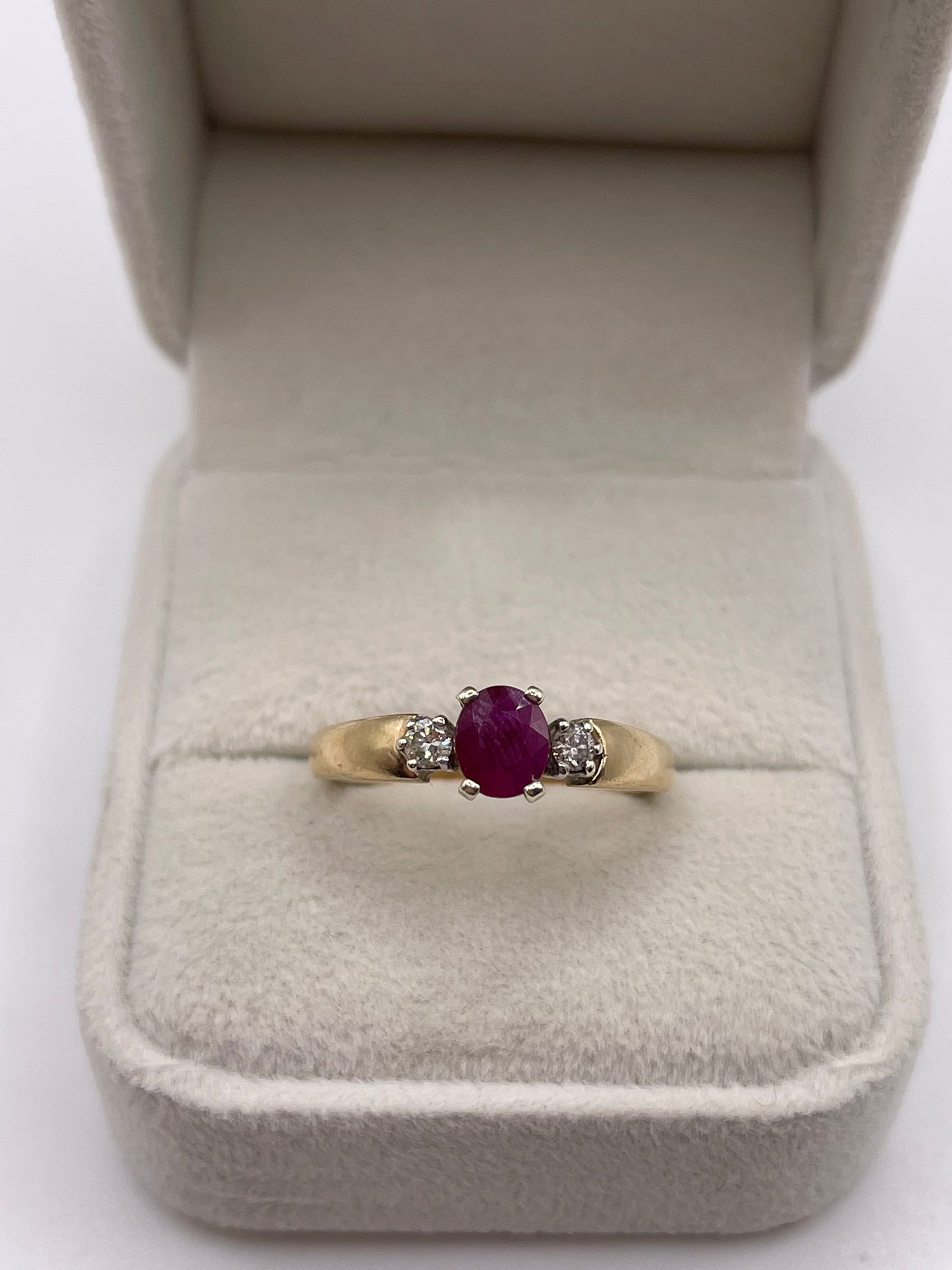 9ct gold ruby and diamond ring