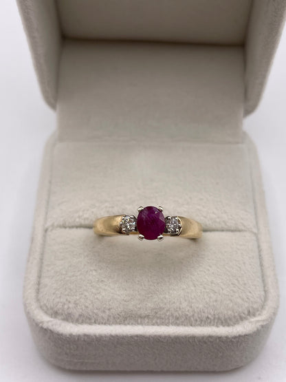 9ct gold ruby and diamond ring