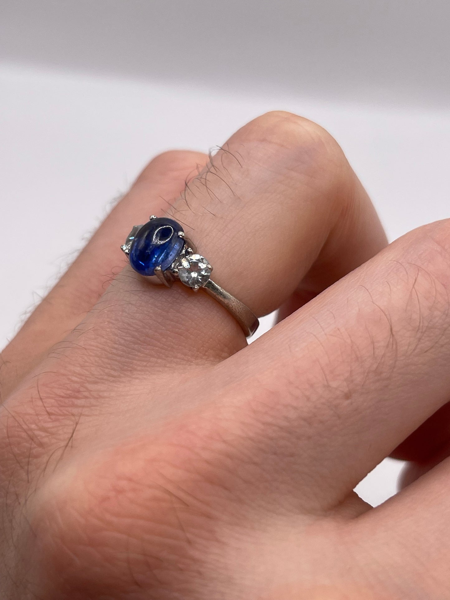 Silver kyanite ring