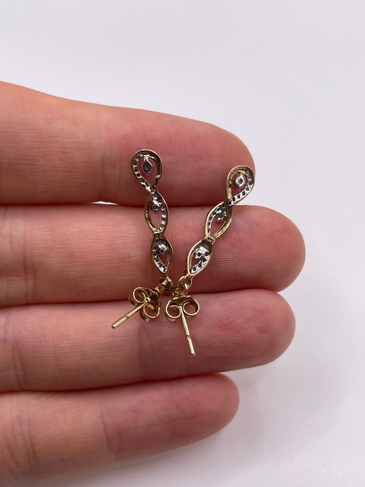 9ct gold diamond earrings